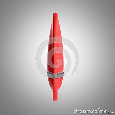 Red throw buoy 3d render on grey background Stock Photo