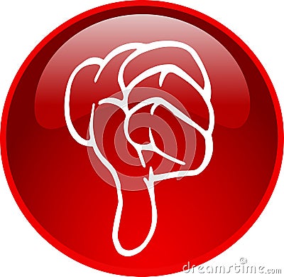 Red thumb down button Stock Photo