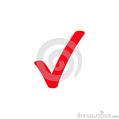 Red tick marker checkmark vector icon Vector Illustration