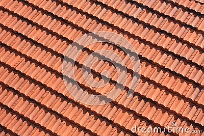 Red tile roof pattern Stock Photo