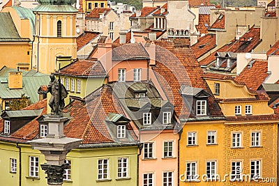 Red tiled roofs. Warsaw. Poland Stock Photo
