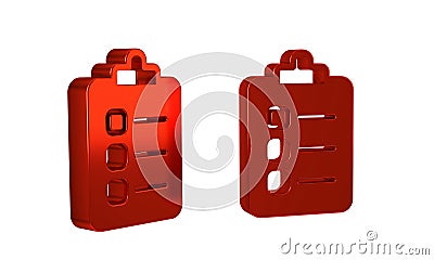Red To do list or planning icon isolated on transparent background. Stock Photo