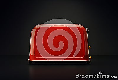 Red toaster on a dark background. Kitchen equipment Stock Photo