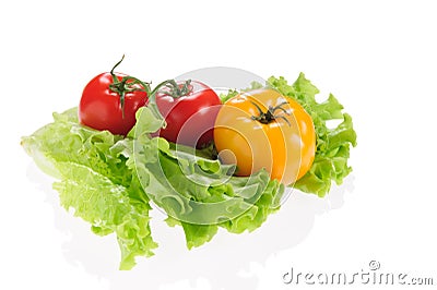 red tomato and green salad Stock Photo