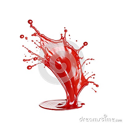 Red tomato ketchup splash. Generative ai Stock Photo