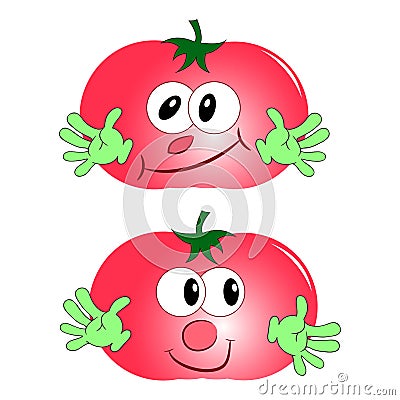 tomato cartoon character vector red Vector Illustration