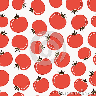 Red tomatoes seamless pattern Vector Illustration