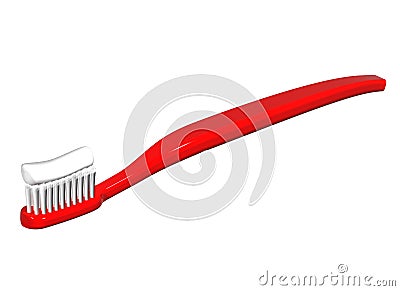 Red toothbrush Cartoon Illustration