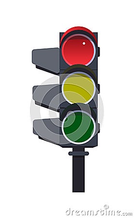 Red traffic light Vector Illustration