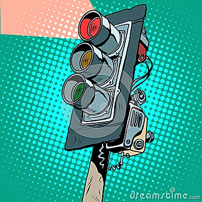 Red traffic light Vector Illustration