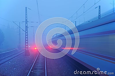 Red train signal Stock Photo