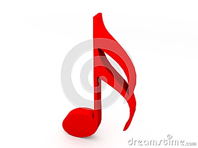 Red treble clef note Stock Photo