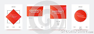 Red trendy banners, brochures, flyers, backgrounds with abstract gradient shapes. Vector Illustration