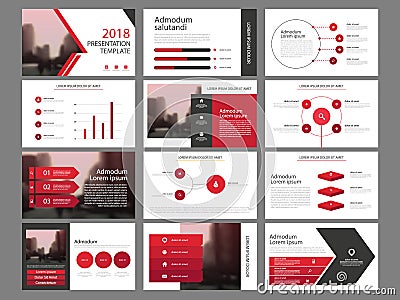 Red triangle Bundle infographic elements presentation template. business annual report, brochure, leaflet, advertising flyer, Vector Illustration