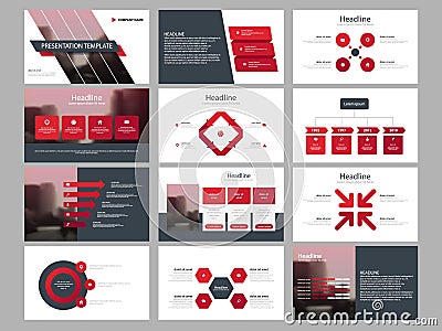 Red triangle Bundle infographic elements presentation template. business annual report, brochure, leaflet, advertising flyer, Vector Illustration