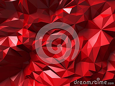 Red triangle poligon chaotic pattern wall background Cartoon Illustration