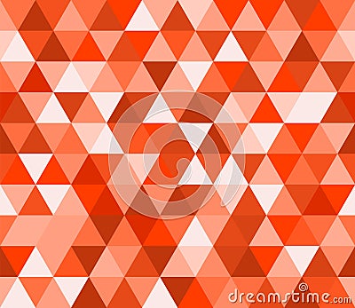 Red triangular seamless pattern. Geometric vector background. Polygonal mosaic decorative backdrop. Easy to edit design template Vector Illustration