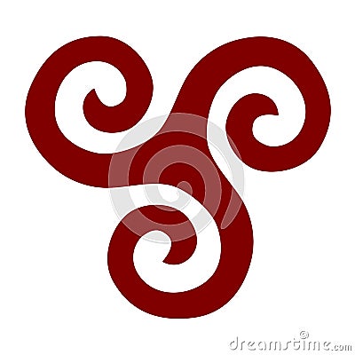 Red triskelion symbol Stock Photo