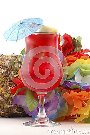 Red Tropical Drink Stock Photo