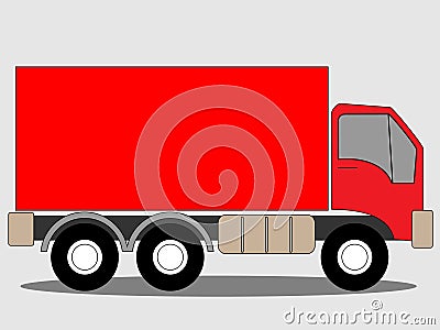 Red truck lorry Vector Illustration