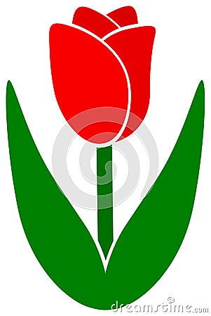 Red tulip icon Vector Illustration