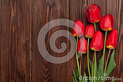 Red tulips bouquet Stock Photo