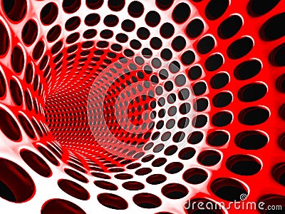 Red Tunnel Abstract Architecture Background Cartoon Illustration