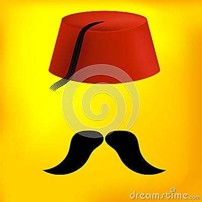 Red Turkish Hat Vector Illustration