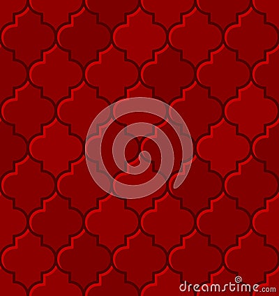 Red Turkish Mosque Seamless Tile Pattern. Vector Vector Illustration