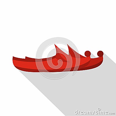 Red turkish shoes icon, flat style Vector Illustration