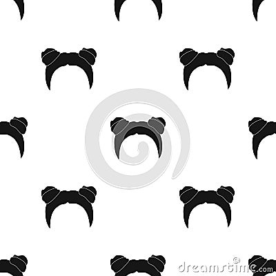 Red with two bobbins.Back hairstyle single icon in black style vector symbol stock illustration web. Vector Illustration