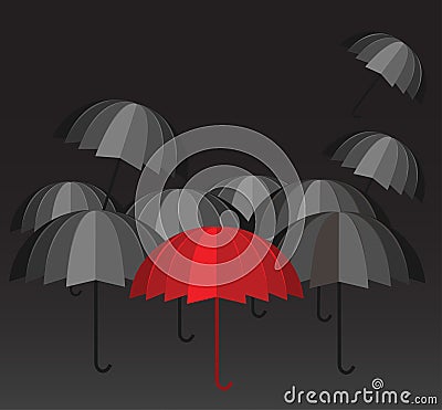 Red umbrella leader Vector Illustration