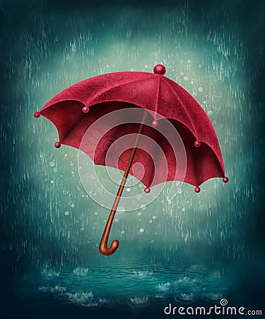 Red umbrella Stock Photo