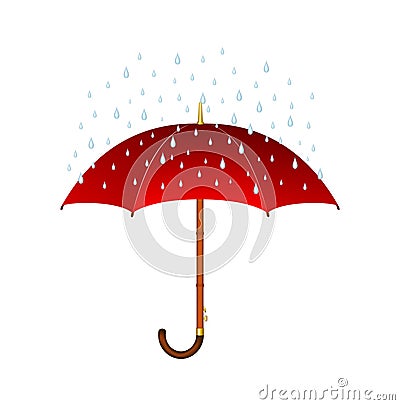 Umbrella and rain Vector Illustration