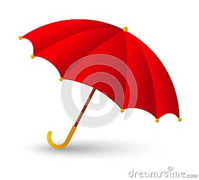 Red umbrella on white Stock Photo