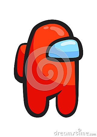 Red Among us. Amongus simple cartoon characters, vector illustration Vector Illustration