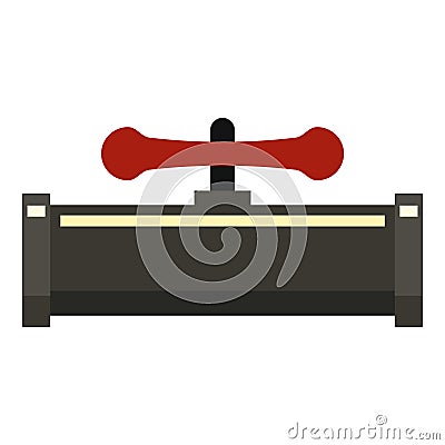 Red valvepipe icon, flat style Vector Illustration