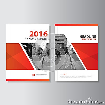 Red Vector annual report Magazine Leaflet Brochure Flyer template design, book cover layout design Vector Illustration
