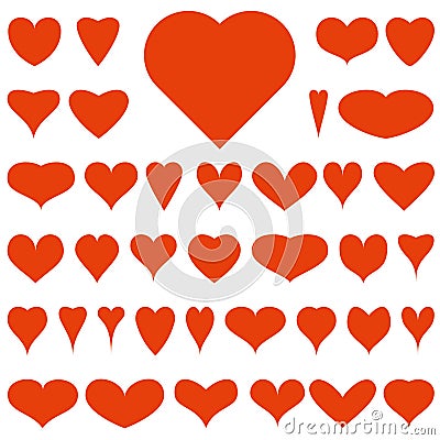 Red vector hearts Vector Illustration