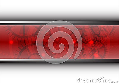 Red vector technology concept, abstract background Vector Illustration