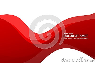 Red vector Template Abstract background with curves lines For flyer brochure booklet and websites design Modern curve wallpaper Cartoon Illustration