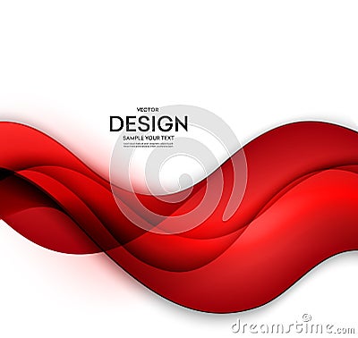 Red vector Template Abstract background with curves lines. For flyer, brochure, booklet and websites design Vector Illustration