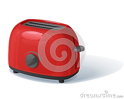 red vector toaster with the heating regulator Vector Illustration