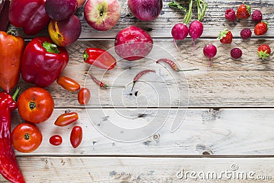 Red veg and fruit Stock Photo