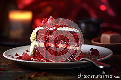 Red Velvet Cake tasty dessert background Stock Photo