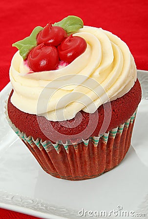 Red Velvet Cupcake Stock Photo
