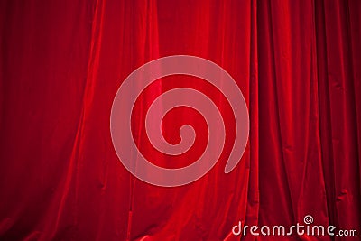 Red velvet curtain Stock Photo