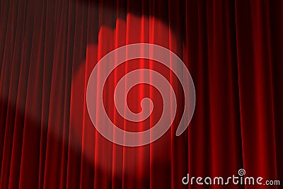 Red velvet texture illuminated by a circle shaped spotlight Stock Photo