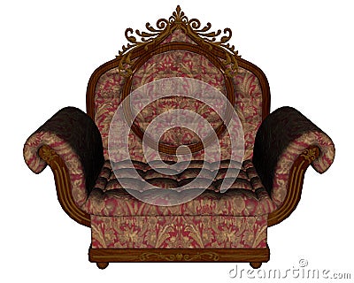 Red vintage armchair - 3D render Stock Photo