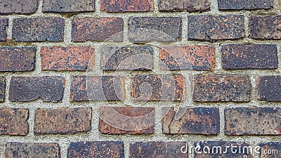 Red Vintage Brick Wall Wallpaper Background Texture.Close Up of Colorful Red Bricks Pattern Stock Photo